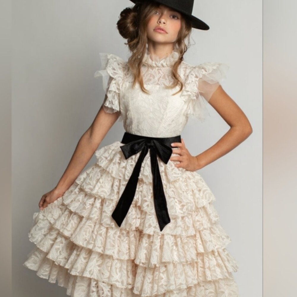 🤍 Joyfolie Anouk Vintage Petticoat Dress 🤍 Girls size 12 in a classic ivory